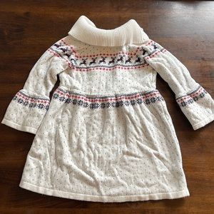 Janie and Jack Cozy Sweater Dress Fair Isle Reindeer 4T